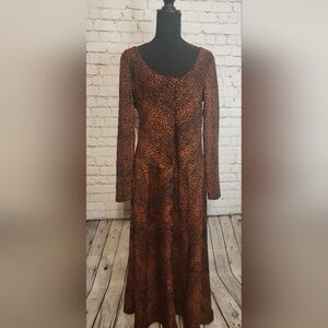 Betsy Johnson Long Sleeve Midi Dress Red Large